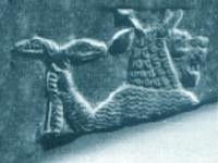 Lamaschtu mit Schlangen in ihrer Hand